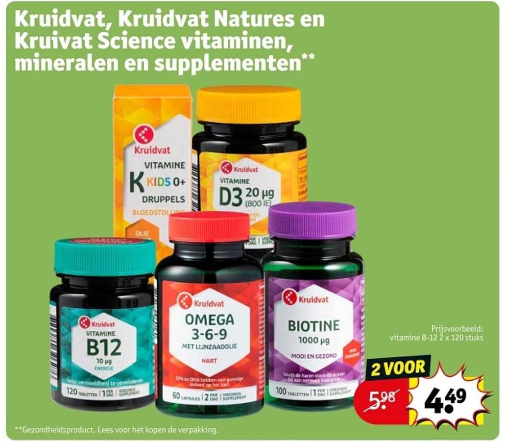Kruidvat, Kruidvat Natures en Kruidvat Science vitaminen, mineralen en supplementen**