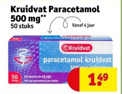 Kruidvat Paracetamol 500 mg** 50 stuks