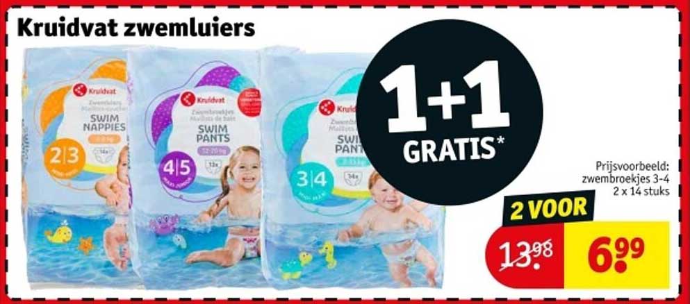Kruidvat zwembandjes 1+1 gratis