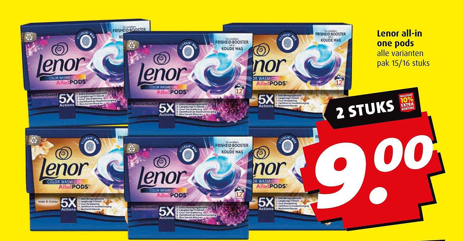 Lenor all-in one pods alle varianten pak 15/16 stuks