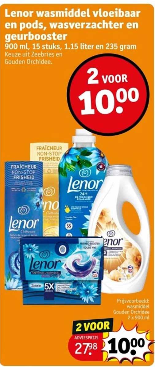 Lenor wasmiddel vloeibaar en pods, wasverzachter en geurbooster