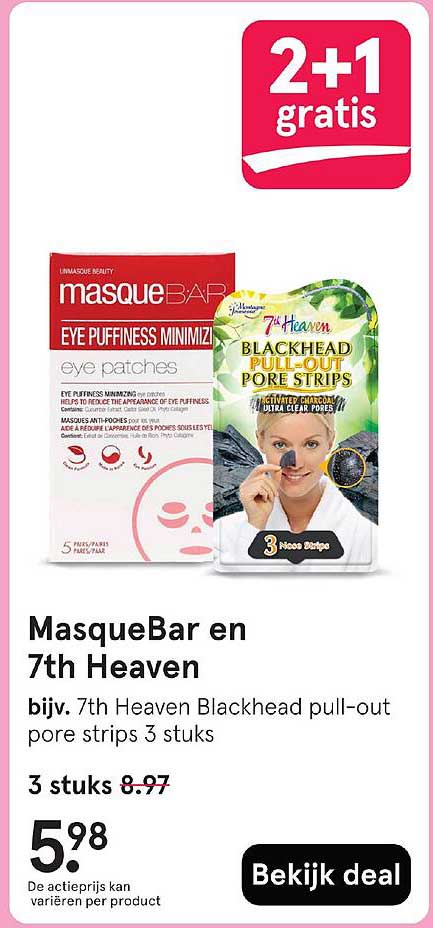 MasqueBar en 7th Heaven bijv. 7th Heaven Blackhead pull-out pore strips 3 stuks