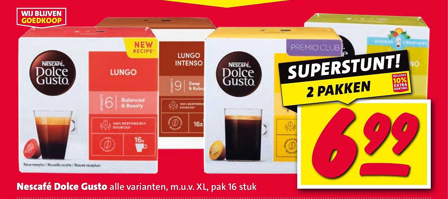 Nescafé Dolce Gusto alle varianten, m.u.v. XL, pak 16 stuk
