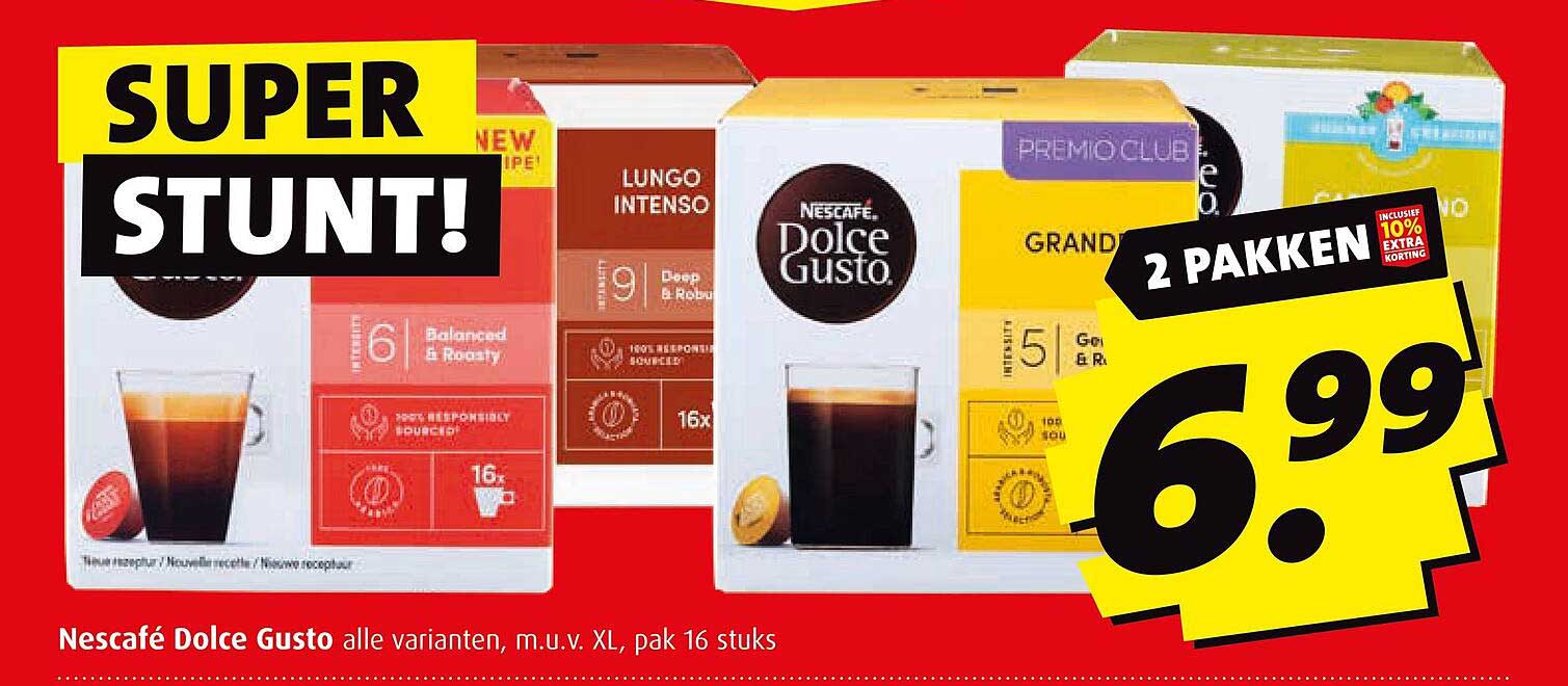 Nescafé Dolce Gusto alle varianten, m.u.v. XL, pak 16 stuks