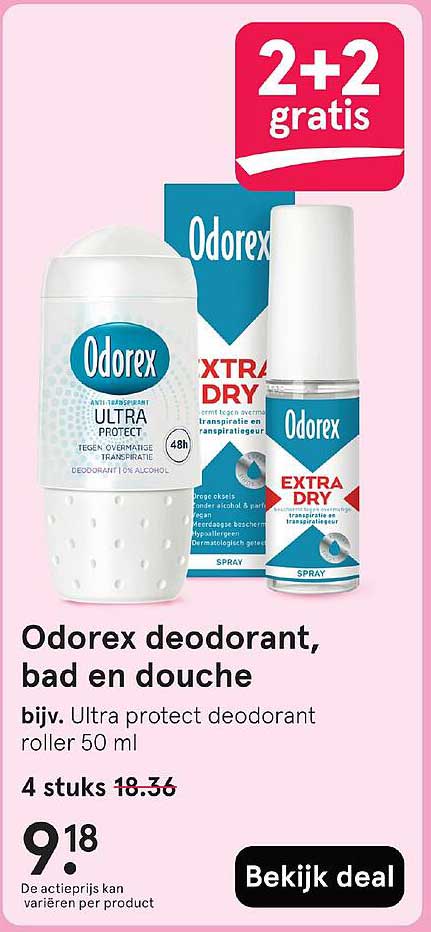 Odorex deodorant, bad en douche bijv. Ultra protect deodorant roller 50 ml