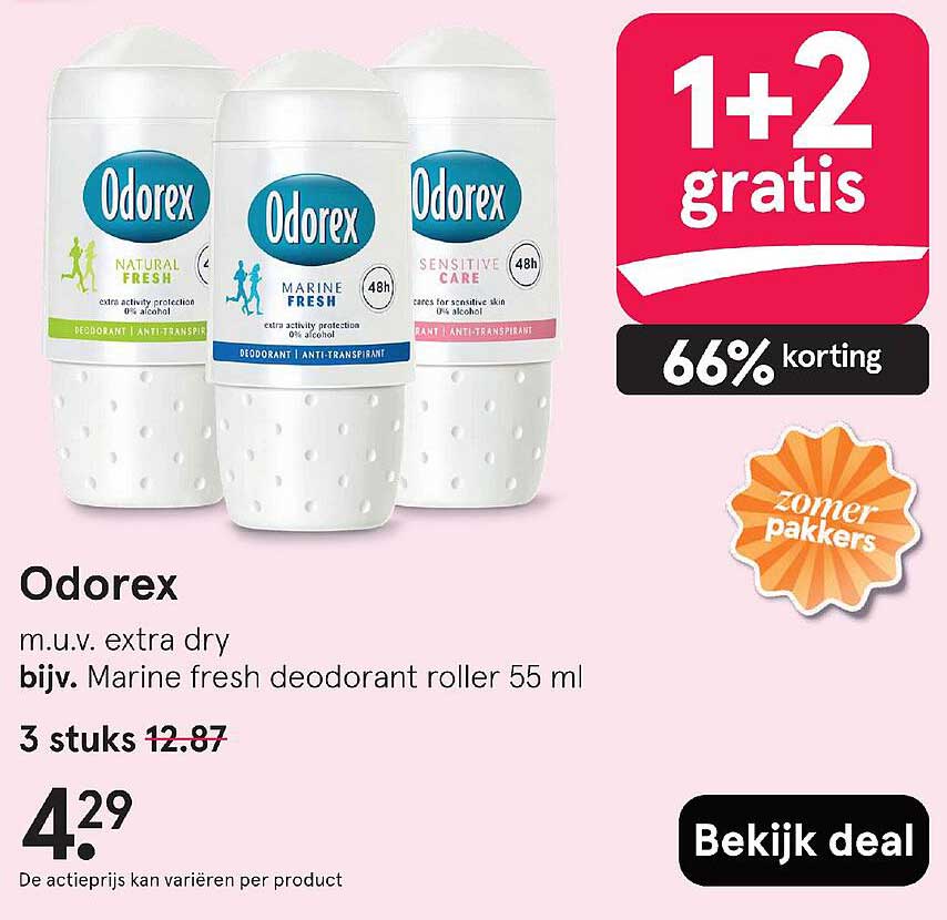 Odorex m.u.v. extra dry bijv. Marine fresh deodorant roller 55 ml