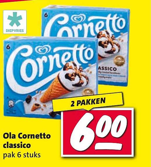 Ola Cornetto classico pak 6 stuks