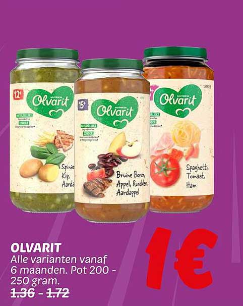 OLVARIT - Alle varianten vanaf 6 maanden. Pot 200 - 250 gram.