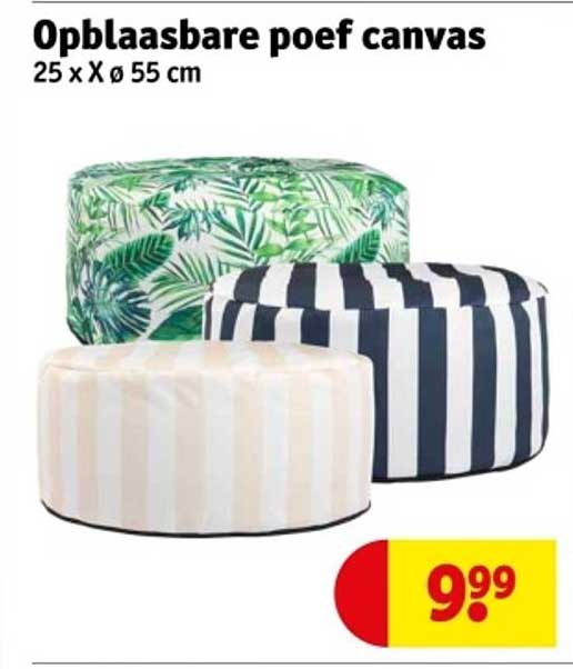 Opblaasbare poef canvas