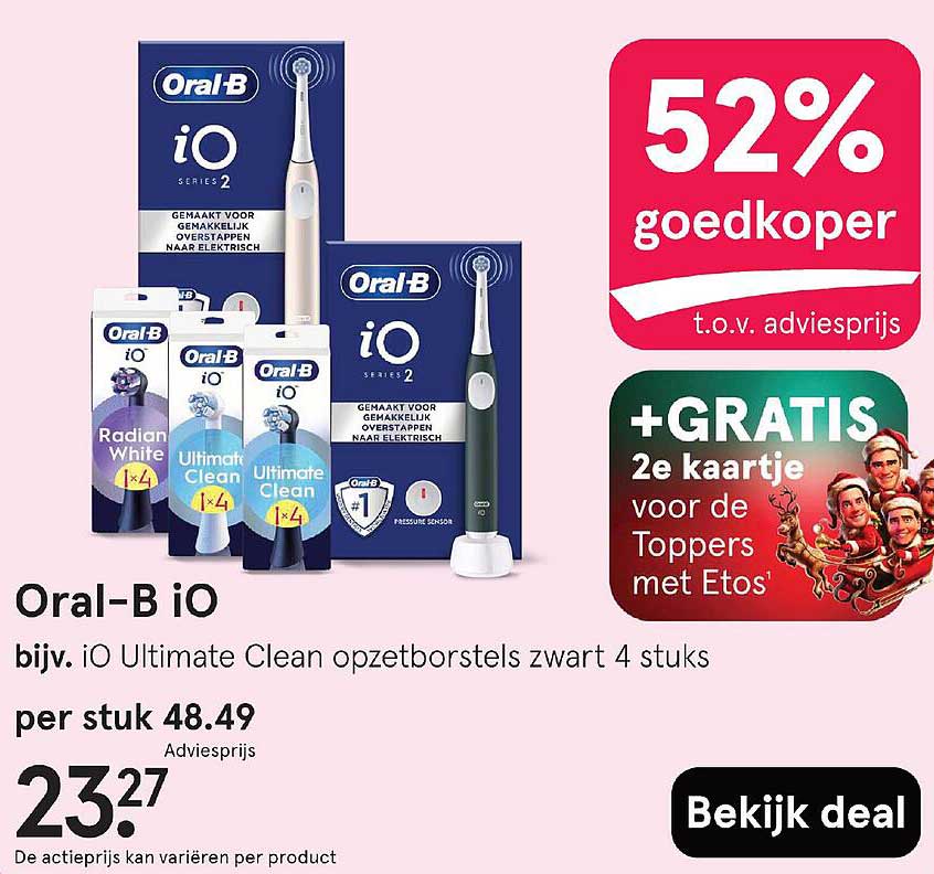 Oral-B iO bijv. iO Ultimate Clean opzetborstels zwart 4 stuks