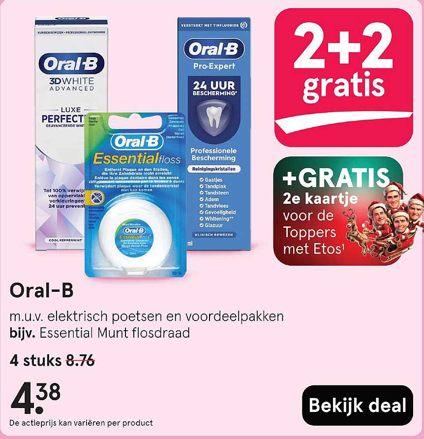 Oral-B m.u.v. elektrisch poetsen en voordeelpakken bijv. Essential Munt flosdraad