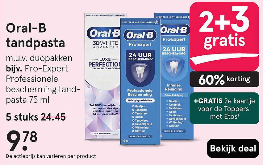 Oral-B tandpasta m.u.v. duopakken bijv. Pro-Expert Professionele bescherming tandpasta 75 ml