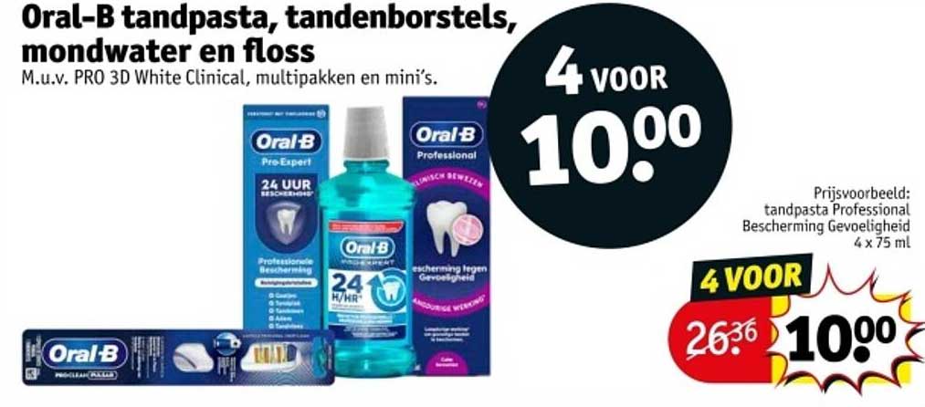 Oral-B tandpasta, tandenborstels, mondwater en floss