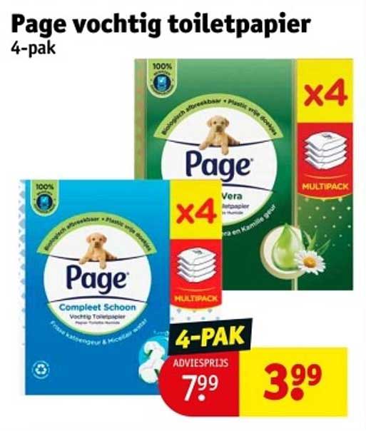 Page vochtig toiletpapier 4-pak