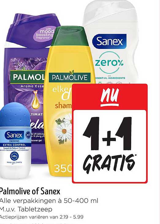 Palmolive of Sanex - 1+1 GRATIS