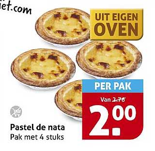 Pastel de nata Pak met 4 stuks
