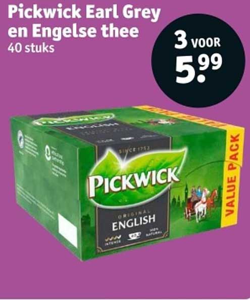 Pickwick Earl Grey en Engelse thee 40 stuks