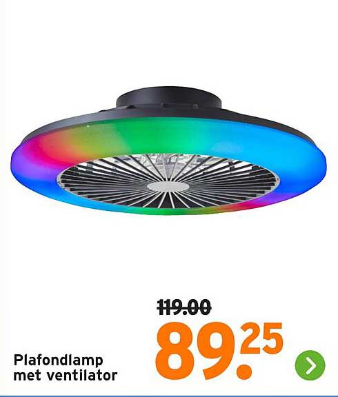 Plafondlamp met ventilator