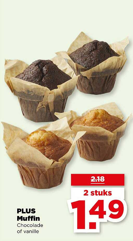 PLUS Muffin Chocolade of vanille