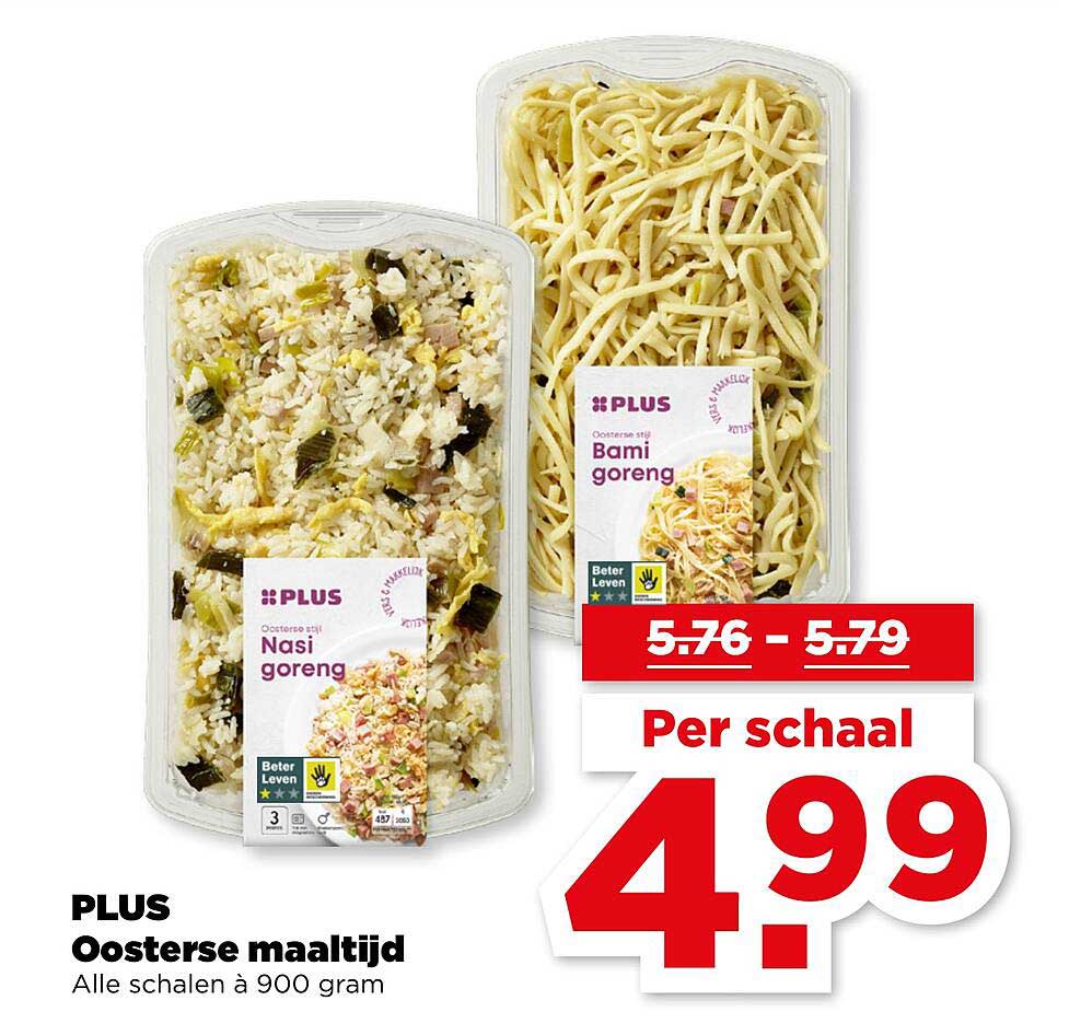 PLUS Oosterste maaltijd - Nasi goreng en Bami goreng