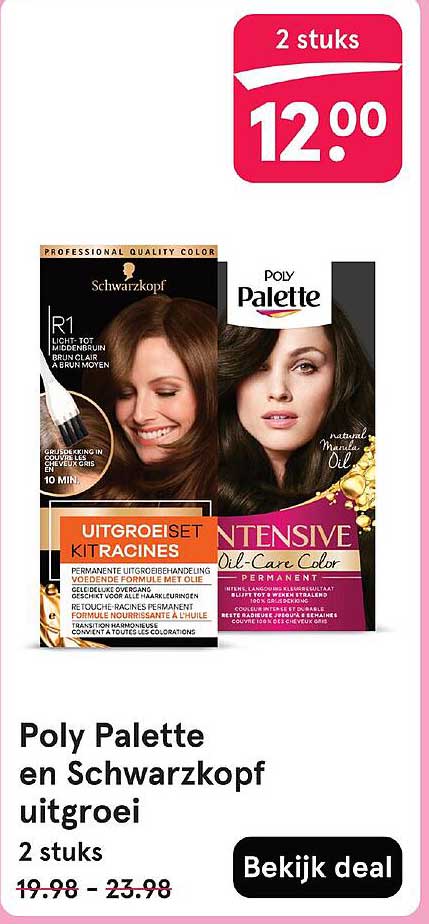 Poly Palette en Schwarzkopf uitgroei 2 stuks