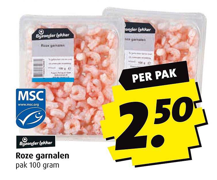 Roze garnalen pak 100 gram