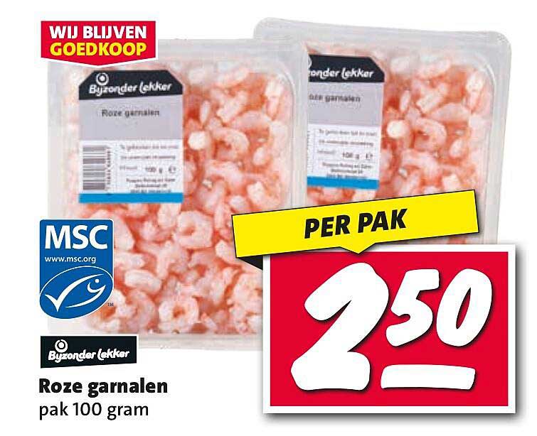 Roze garnalen pak 100 gram