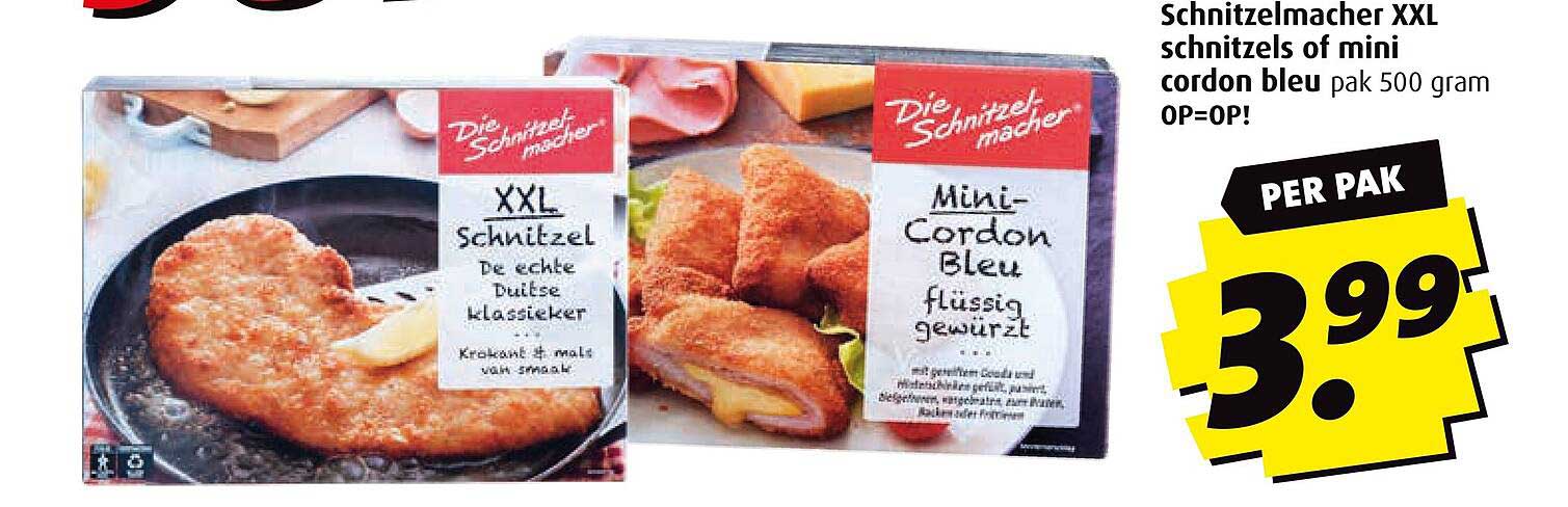 Schnitzelmacher XXL schnitzels of mini cordon bleu pak 500 gram