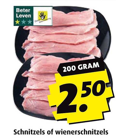 Schnitzels of wienerschnitzels 200 gram