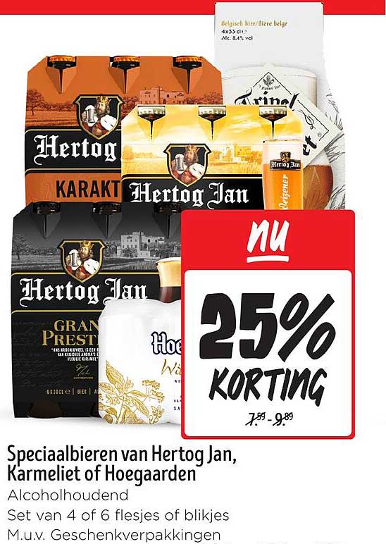 Speciaalbieren van Hertog Jan, Karmeliet of Hoegaarden
