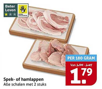 Spek- of hamlappen - Alle schalen met 2 stuks
