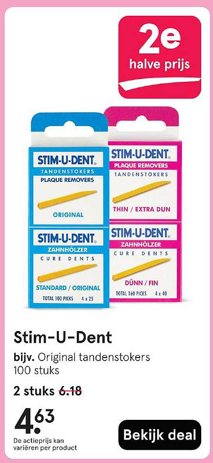 Stim-U-Dent bijv. Original tandenstokers 100 stuks