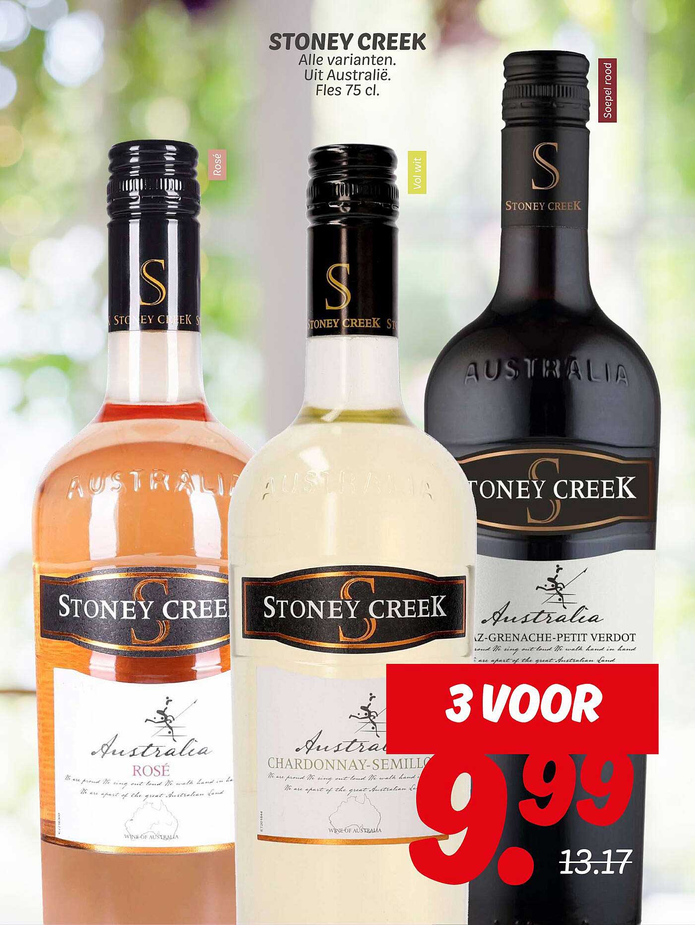 Stoney Creek Wijn – 3 voor 9,99, normaal 13,17