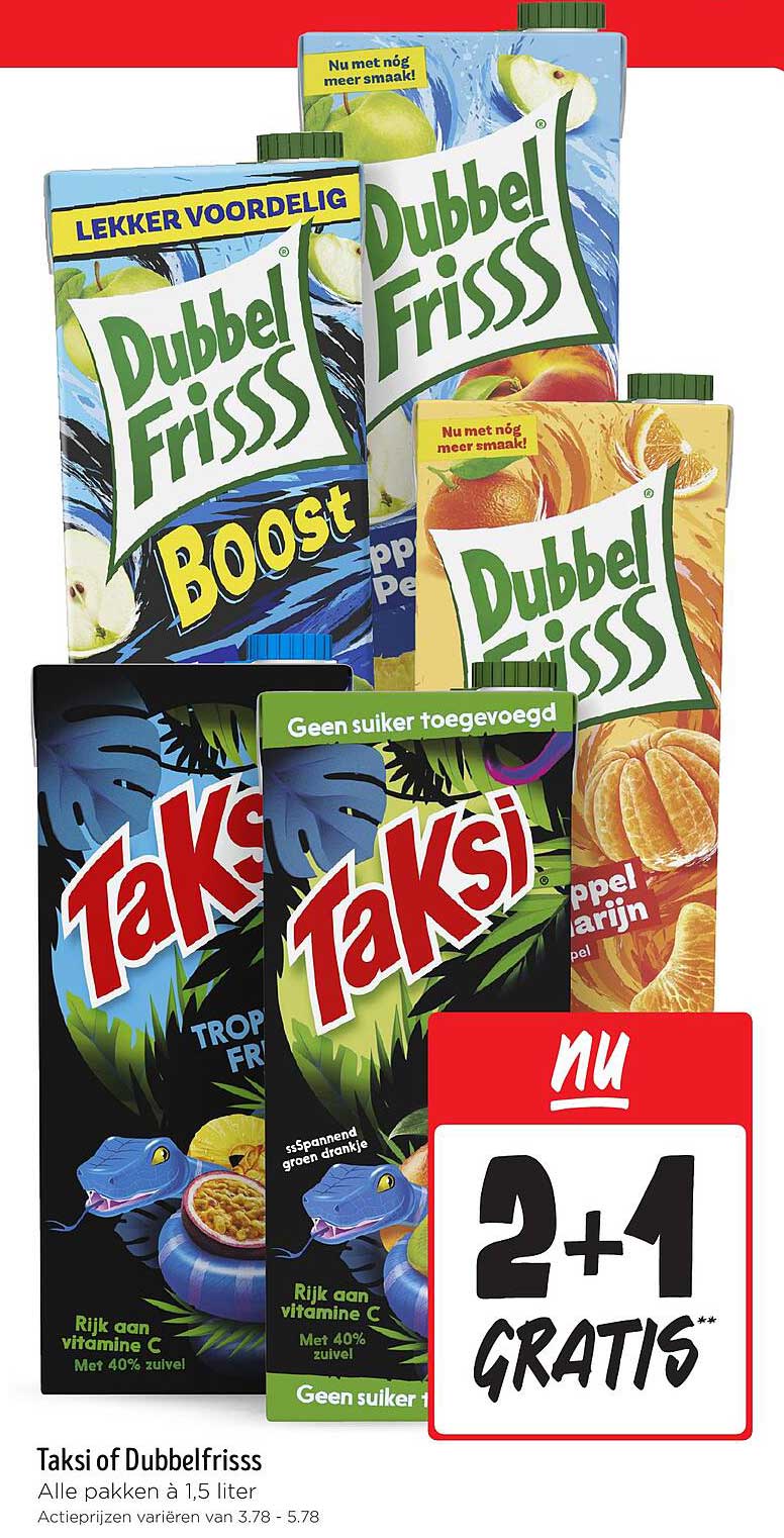 Taksi of Dubbelfrisss 2+1 GRATIS