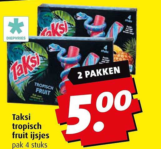 Taksi tropisch fruit ijsjes pak 4 stuks