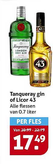 Tanqueray gin of Licor 43 - Alle flessen van 0.7 liter