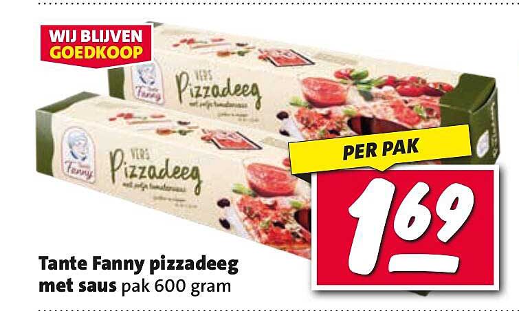 Tante Fanny pizzadeeg met saus pak 600 gram
