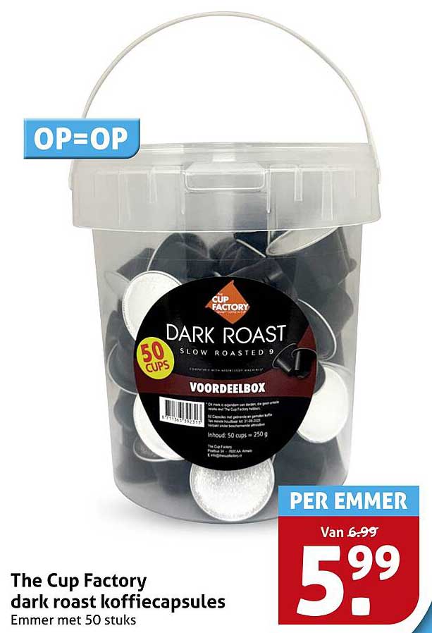 The Cup Factory dark roast koffiecapsules Emmer met 50 stuks