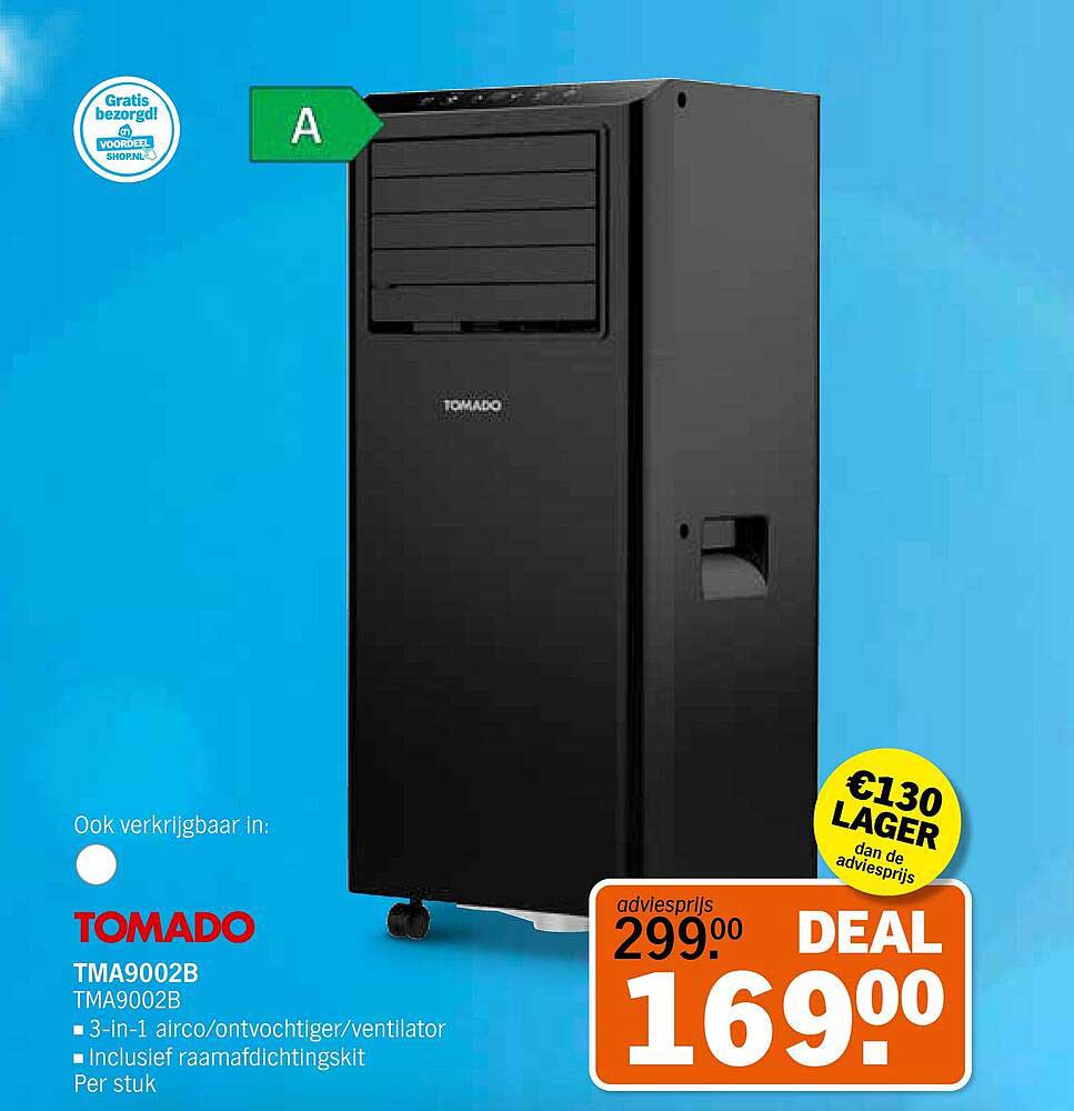 TOMADO TMA9002B 3-in-1 airco/ontvochtiger/ventilator