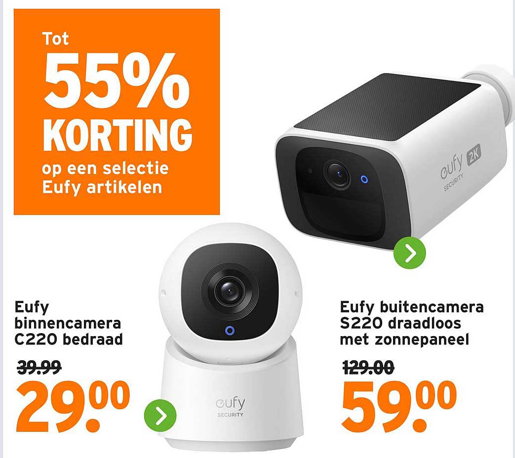 Tot 55% KORTING op een selectie Eufy artikelen