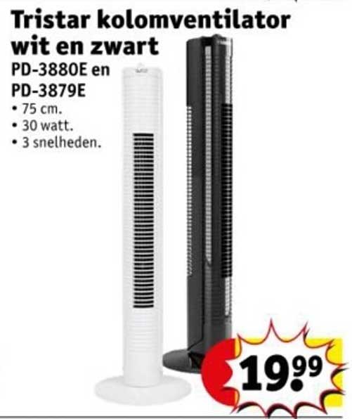 Tristar kolomventilator wit en zwart