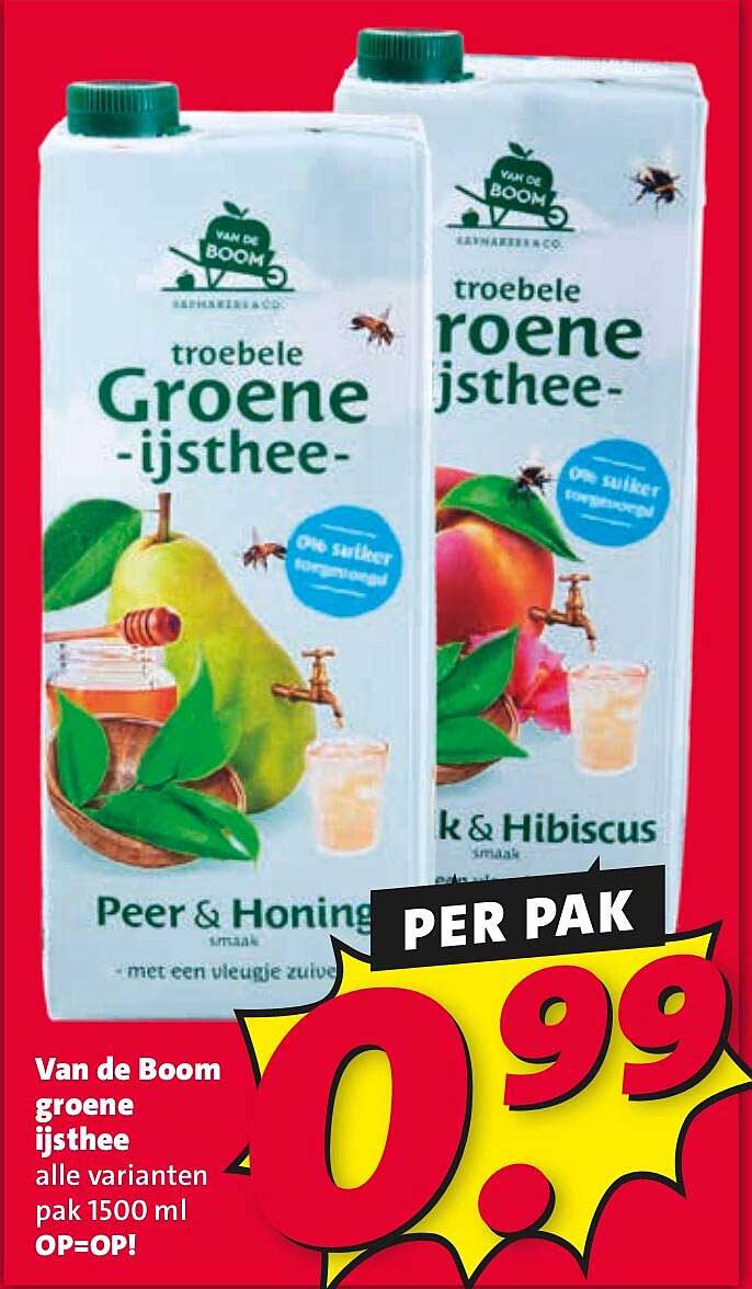 Van de Boom groene ijsthee alle varianten pak 1500 ml OP=OP!