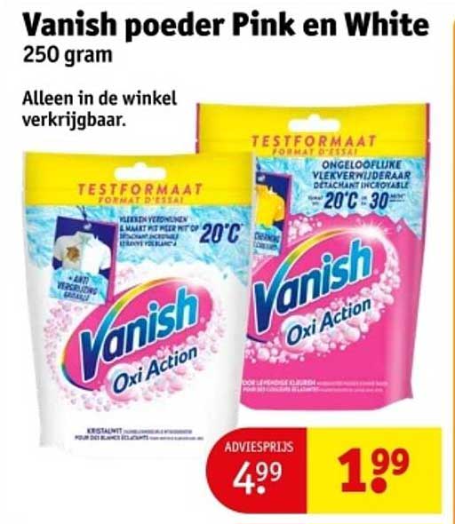 Vanish poeder Pink en White 250 gram