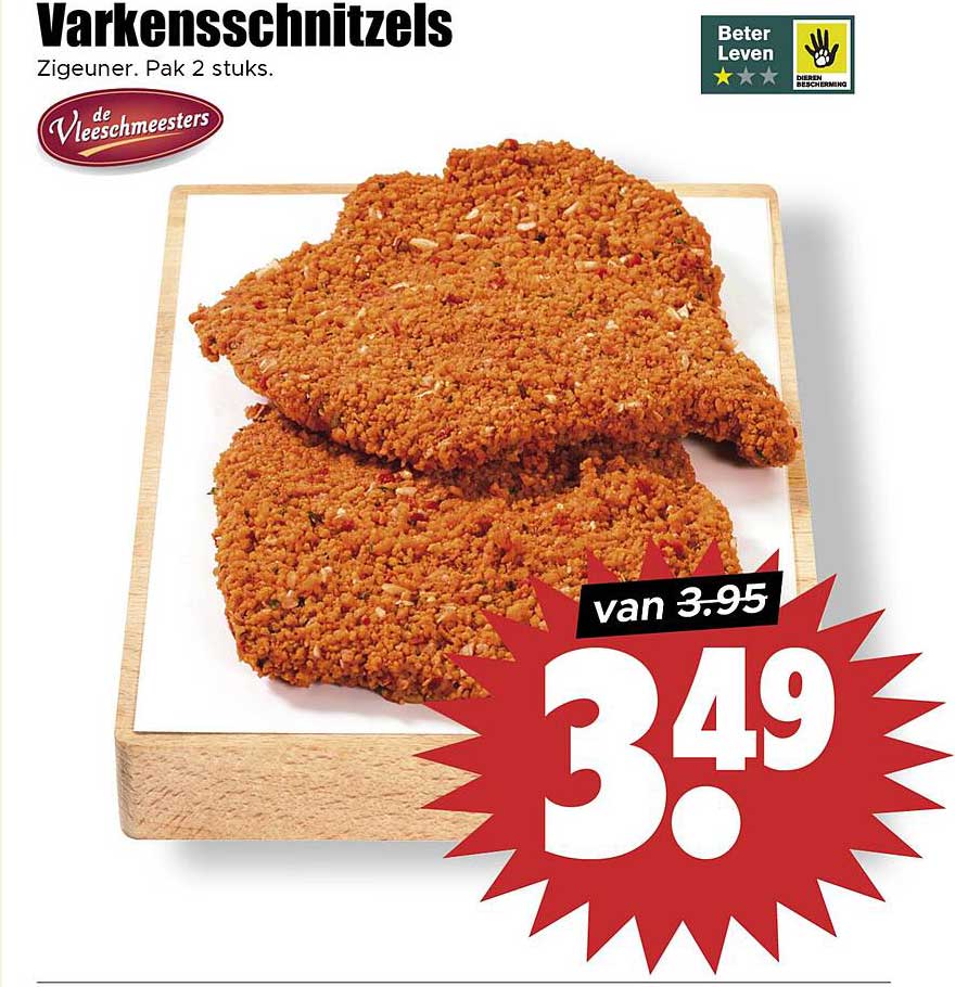 Varkensschnitzels Zigeuner. Pak 2 stuks.
