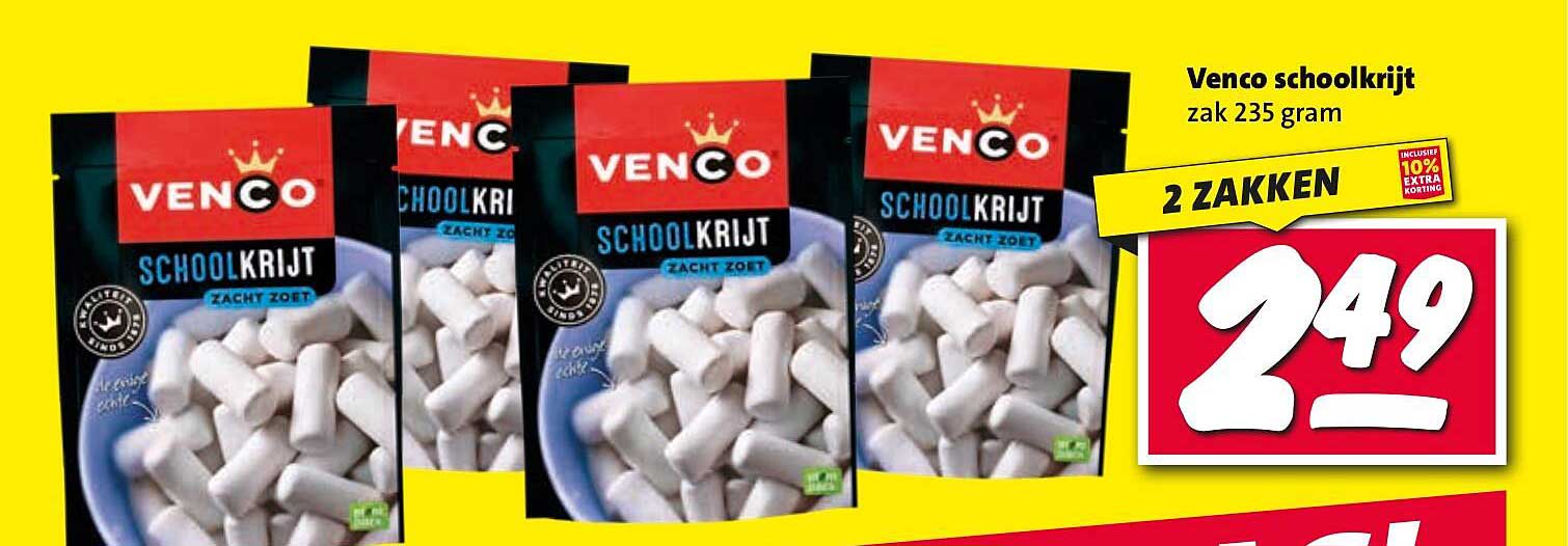 Venco schoolkrijt zak 235 gram