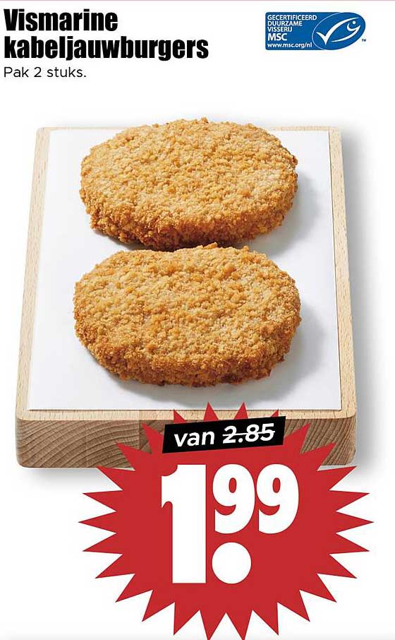 Vismarine kabeljauwburgers
