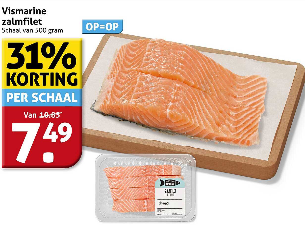 Vismarine zalmfilet Schaalt van 500 gram