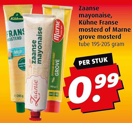 Zaanse mayonaise, Kühne Franse mosterd of Marne grove mosterd