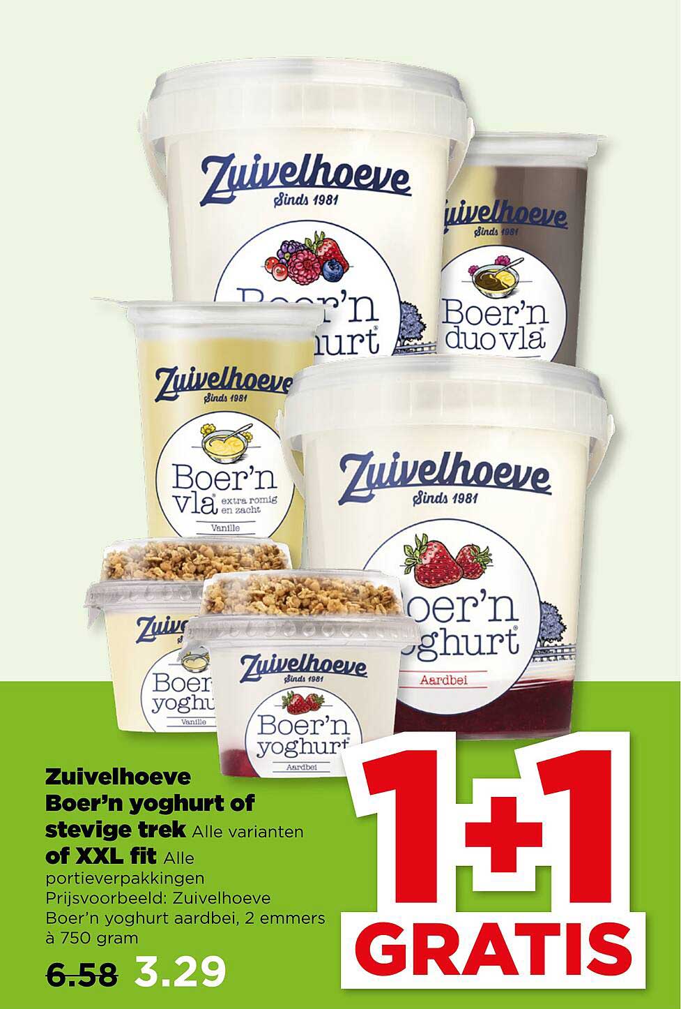 Zuivelhoeve Boer’n yoghurt of stevige trek Alle varianten of XXL fit Alle portieverpakkingen