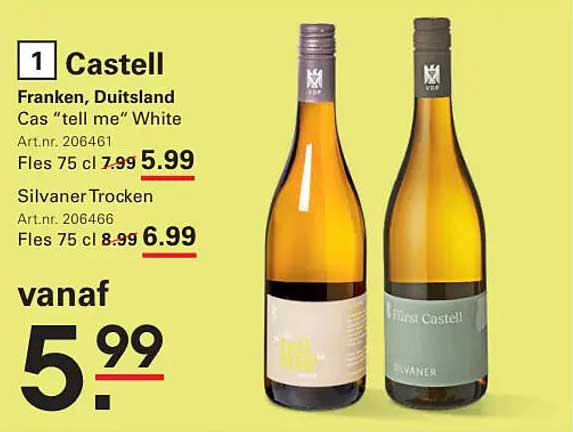 Castell Cas “tell me” White Fles 75 cl 5.99